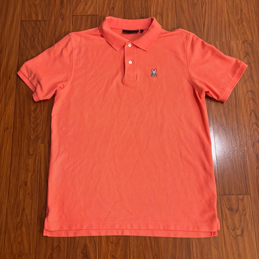 Psycho Bunny Classic Pique Polo Mens 6/Large Pink Short Sleeve